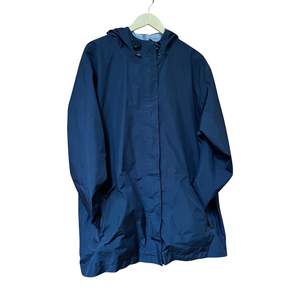 Land's End Goretex Black Hooded Rain Jacket Coat Womens Size XL - Picture 5 of 13